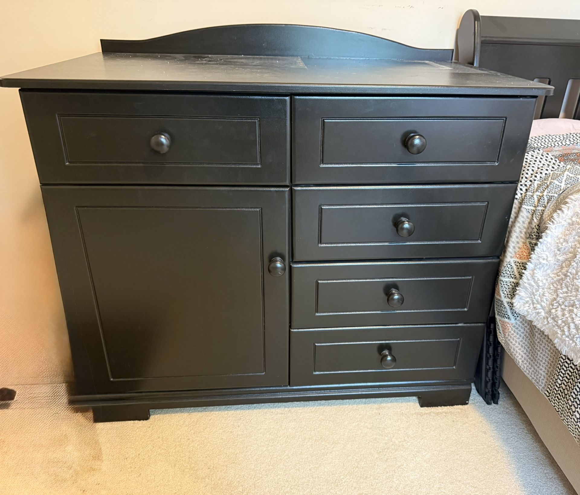 Dresser and vanity with stool
