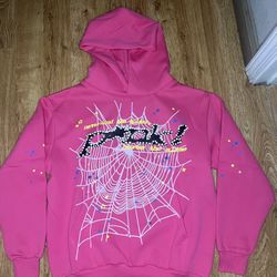 Pink Sp5der Hoddie Size Small