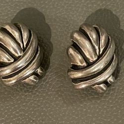 Solid Sterling Silver Clip Earrings 35.9 Grams