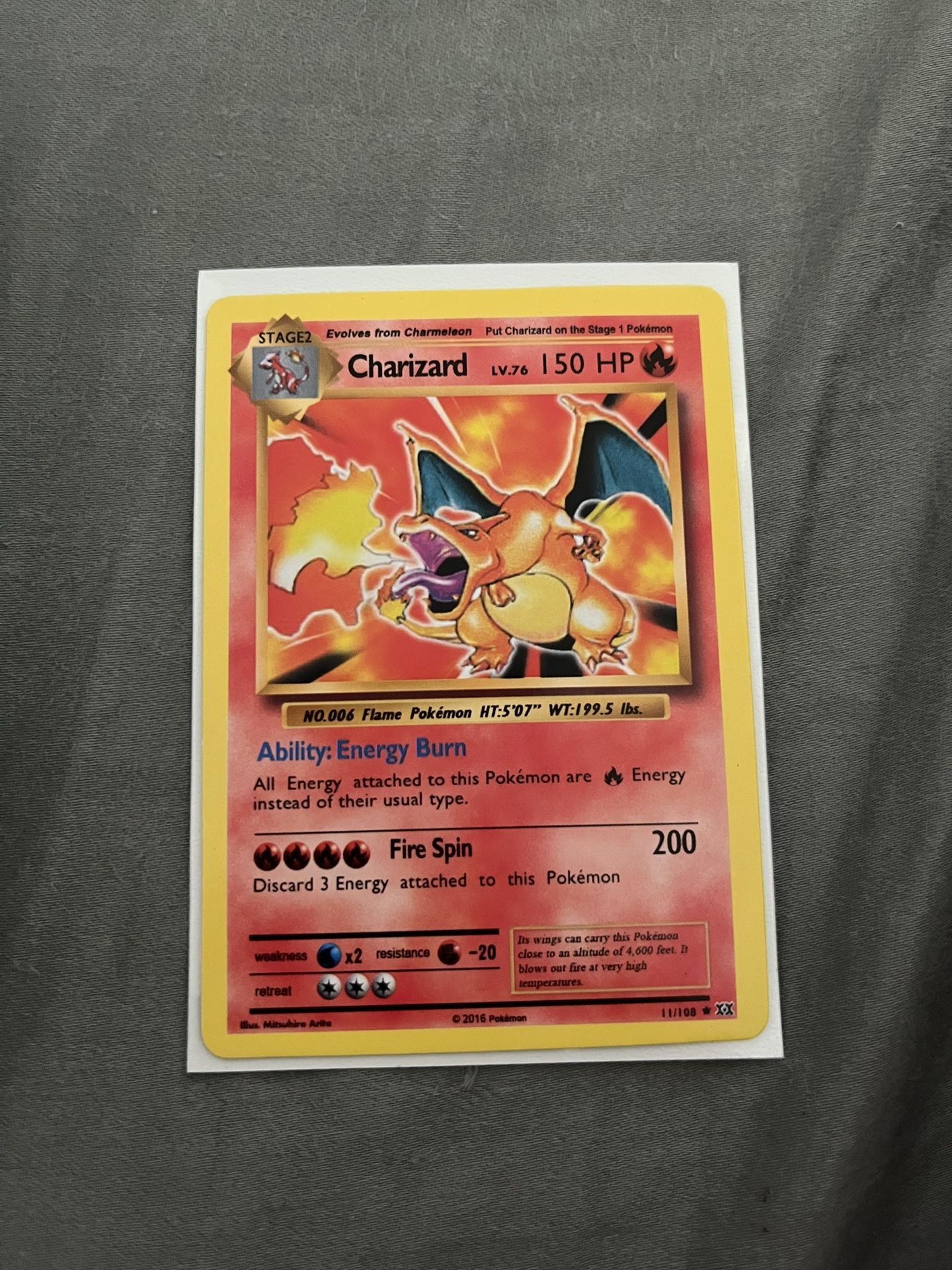 Pokémon Card (Near-Mint)Charizard Holo Rare XY Evolutions 2016