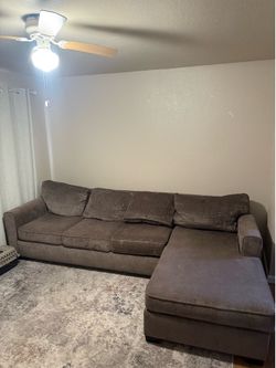 Grey L shaped couch