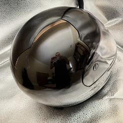 Blacked out motorcycle helmet