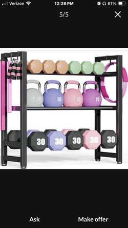 3-Tier Dumbbell Rack, Heavy Duty Weight Stand, Space-Saving Home Gym Storage!! (WEIGHTS NOT INCLUDED)