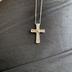 Diamond Necklace Cross Pendant 