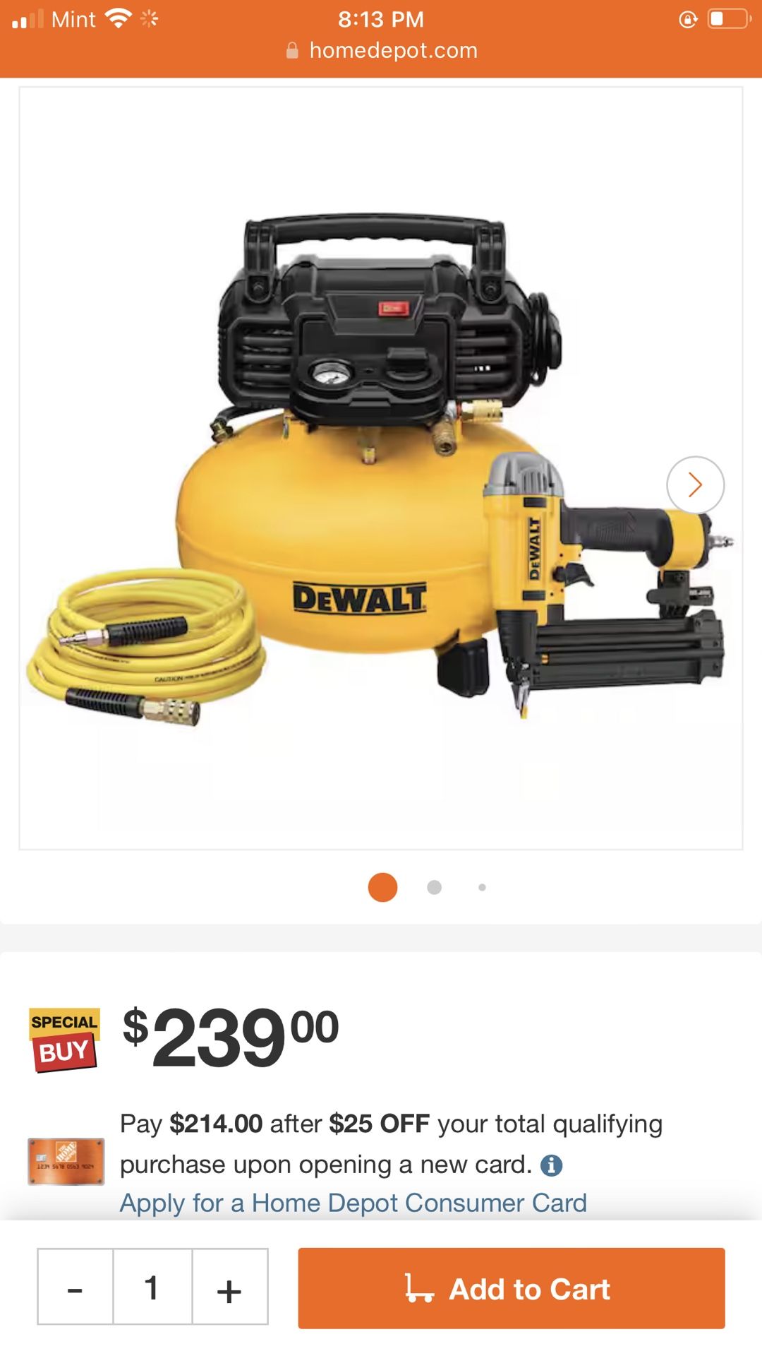 DeWalt Air compressor Set