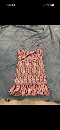 Pink Snake Print Smocked Mini Dress size L