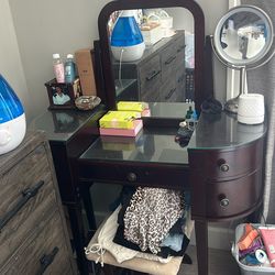 Vanity wooden glass tops espresso