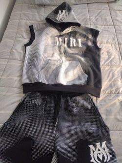 AMIRI Short Set Black N White Size Large