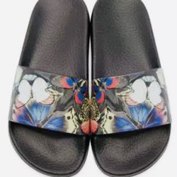 Valentino Multicolor Rubber Butterfly Slide Sandals