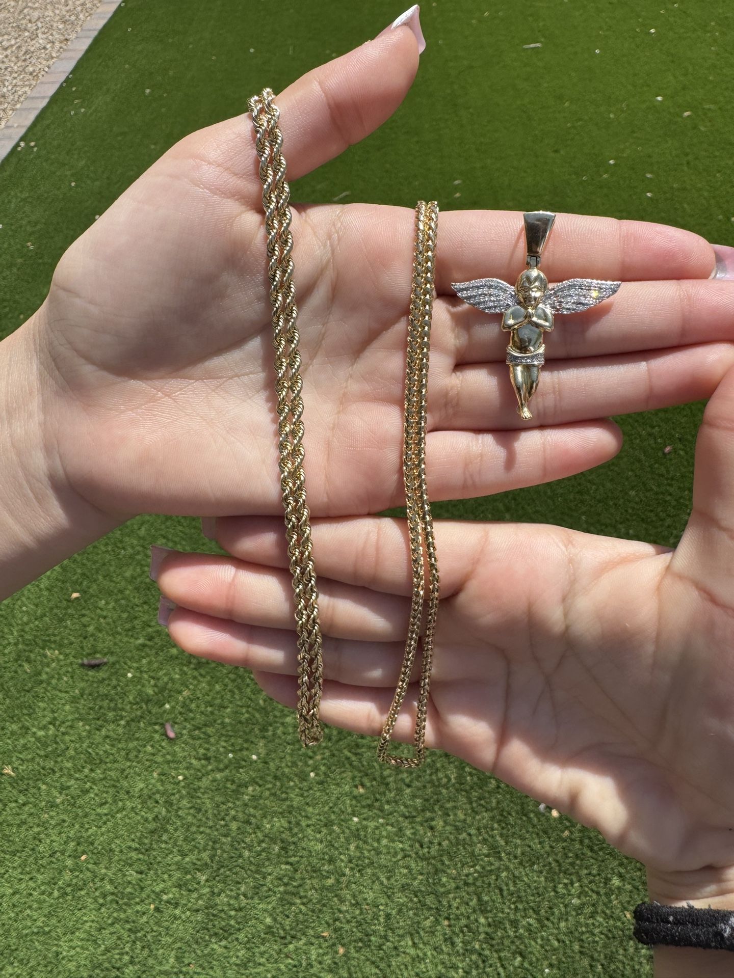 14K Gold Chains & VS Diamond Pendant – Premium Jewelry Bundle