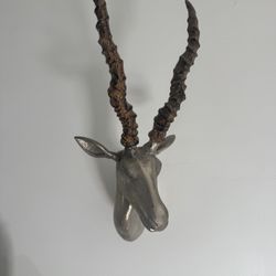 Cast Metal Wall Mounted Gazelle Statue 
