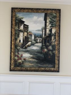 Beautiful large heavy Art painting Italy Europe