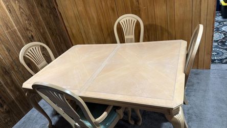 Dining Table with 4 chairs and Buffet Cabinet