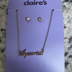 Gold Aquarius necklace