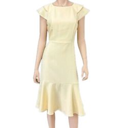 Banana Republic Yellow Ruffle Sheath Dress