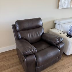 2 Reclining Sofa Chairs Brown