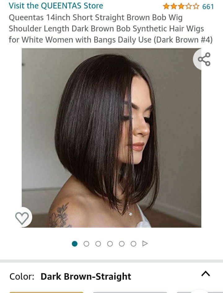 Brown Color Straight Wig . 
