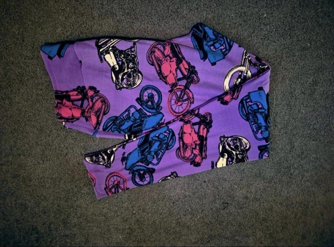 LuLaRoe Leggings Biker Motorcycle TC Tall & Curvy Purple XL 1X 2X