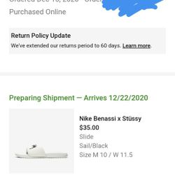 Brand New! Size 10! Nike Stussy Slides!