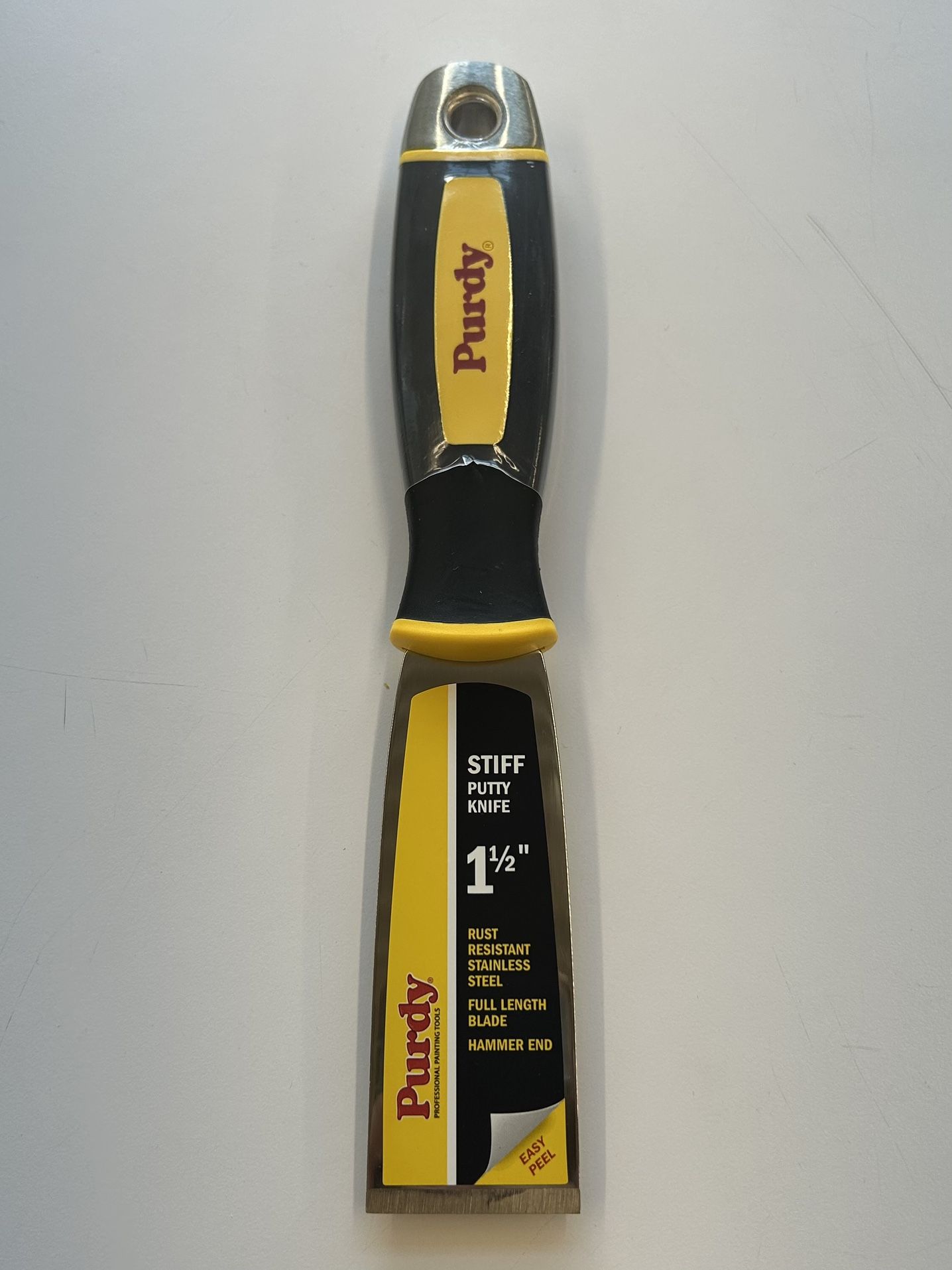 Purdy® Putty Knife, 1-1/2 in W Blade, Stainless Steel Blade, Rubber