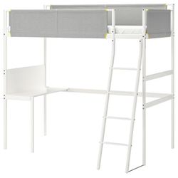 IKEA Vitval loft bed frame with desk top