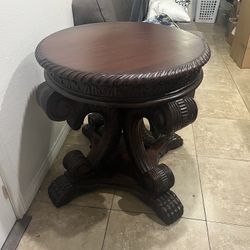 Antique Round Wood Table