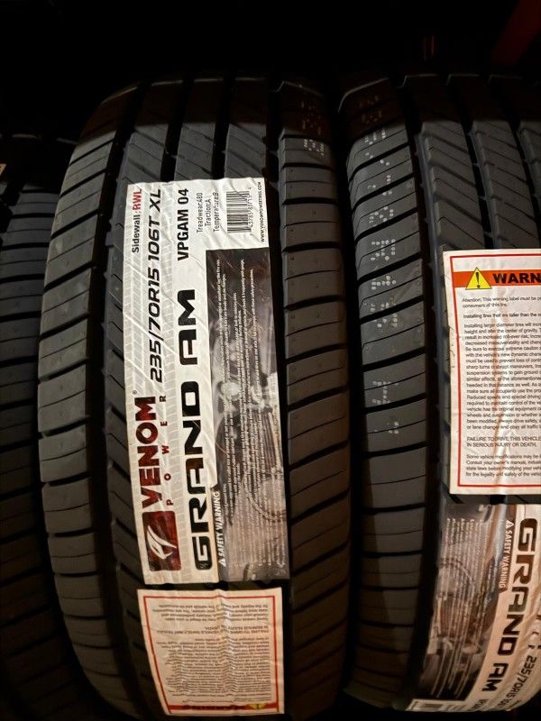 235 70 15 Venom Power White Letreros