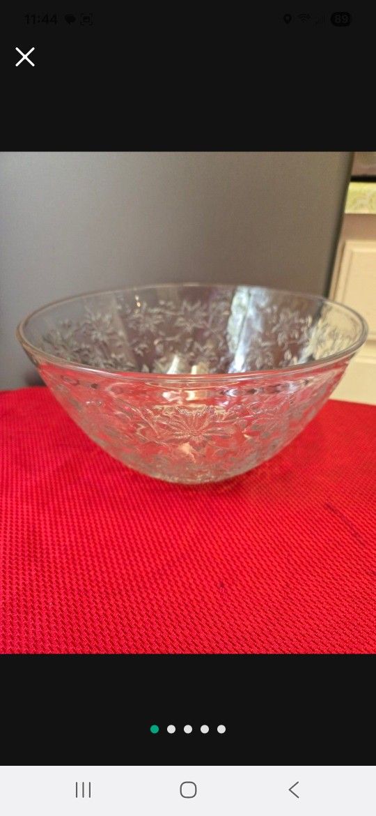 Large Fantasía Princess House Bowl / Recipiente Grande Para Ensaladas O Frutas Fantasía De Princess House