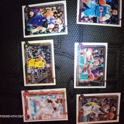 Stack Of Baseball And Basketball Cards