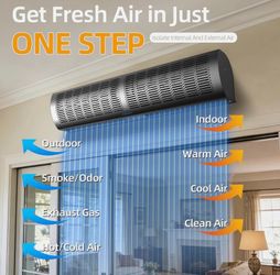 NULAEO 36-Inch Two-Speed Wall-Mounted Air Curtain – Black