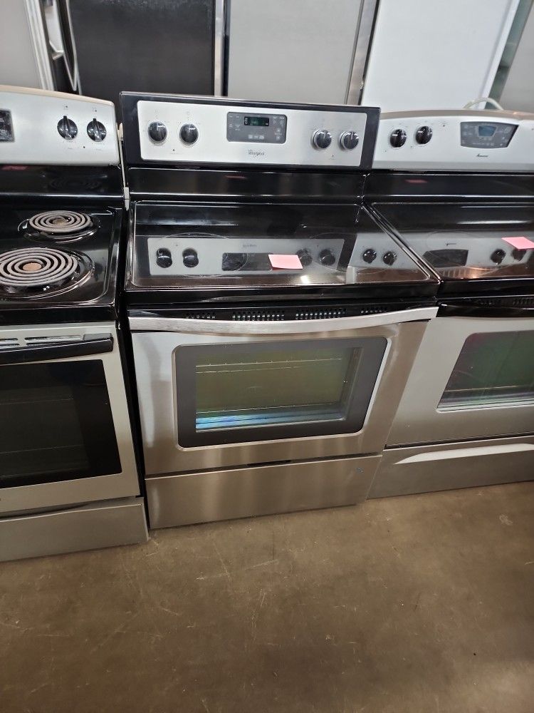 Whirlpool Glass Top Stainless Stove Range