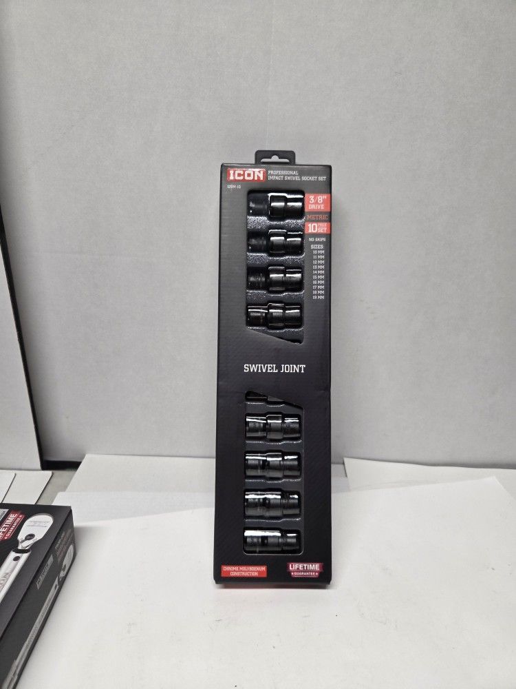 ICON Impact Swiel Sockets 3/8 10p Metric