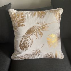 White And Gold Throw Pillow