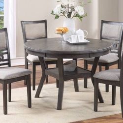 Grey Round Dining Table Set