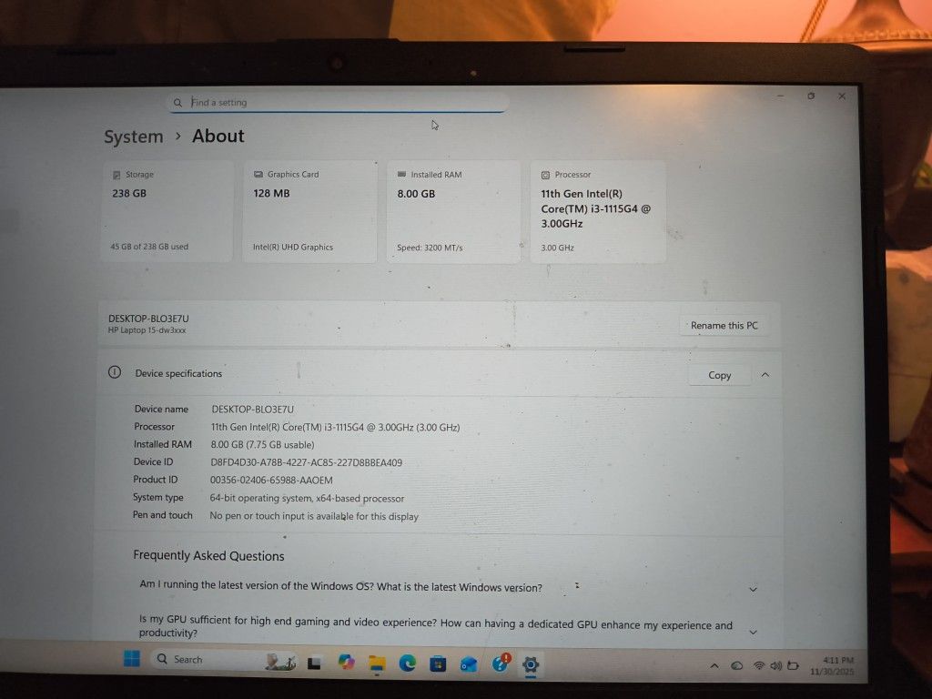 HP Laptop 15-dw3033dx (Read Description) 