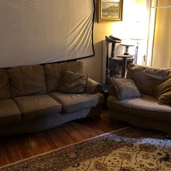 Sofa and Armchair With Throw Pillows (used)