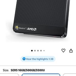 Beelink SER5 Mini PC, AMD Ryzen 5 5500U(7nm, 6C/12T) up to 4.0GHz, Mini Computer 16GB DDR4 RAM 500GB NVME SSD, Micro PC 4K@60Hz Dual Display, Mini Gam