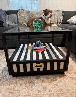 Modern striped coffee table
