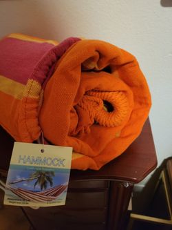 Woven Cotton Hammock with Rope Ends