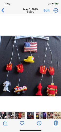 Baby crib mobile fireman