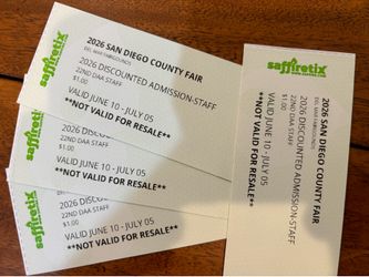 San Diego County Fair 2026 Adult Admission Tickets (15 available, $10 each)