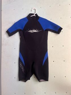 Hyperflex HO Sports Junior Size 8 Shorty Wetsuit Black/Blue Back Zip Surf Swim