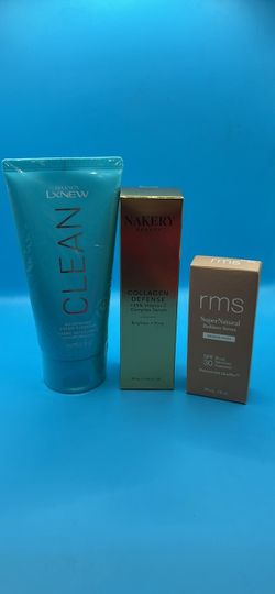 Nakery Collagen Defense serum, rms Super Natural Serum, LNEW Clean cream cleanser Set