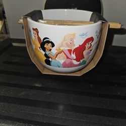 Disney Princess 20 0z Collectible Ramen Bowl With Chopstick Set