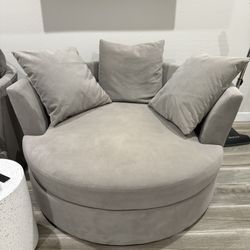 Z Gallerie Oversized Pair (2) Of Super Comfy Swivel Chairs