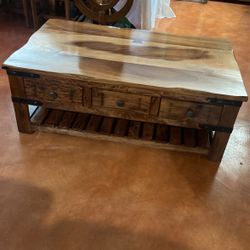 Wood Coffee Table Crafter and  Weavers  Granville  Parota wood coffee table