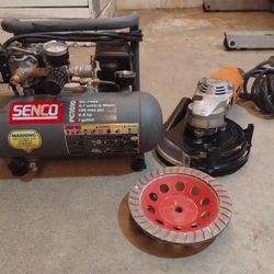 Tools For Sale SENCO Compressor And RIGID Grinder