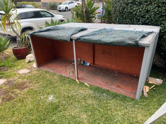 2 free inside or outside 8’ foot long storage boxes