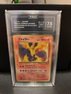 Moltres Holo 1998 Japanese Pokémon Card TAG Graded 7.5
