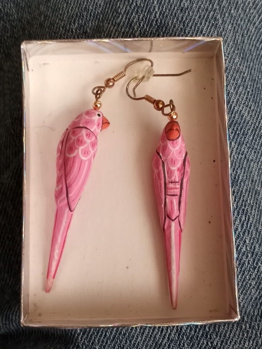 Pink Parrot Earrings